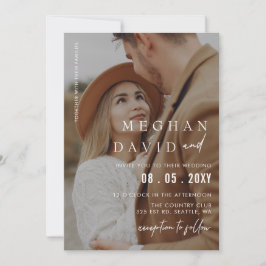 Invitación Boda simple de superposición de fotografías comple