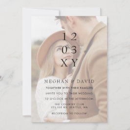 Invitación Boda simple de superposición de fotografías comple