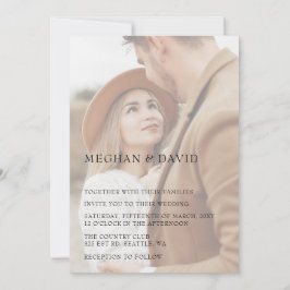 Invitación Boda simple de superposición de fotografías comple