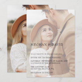 Invitación Boda simple de superposición de fotografías comple