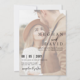 Invitación Boda simple de superposición de fotografías comple