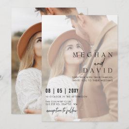 Invitación Boda simple de superposición de fotografías comple