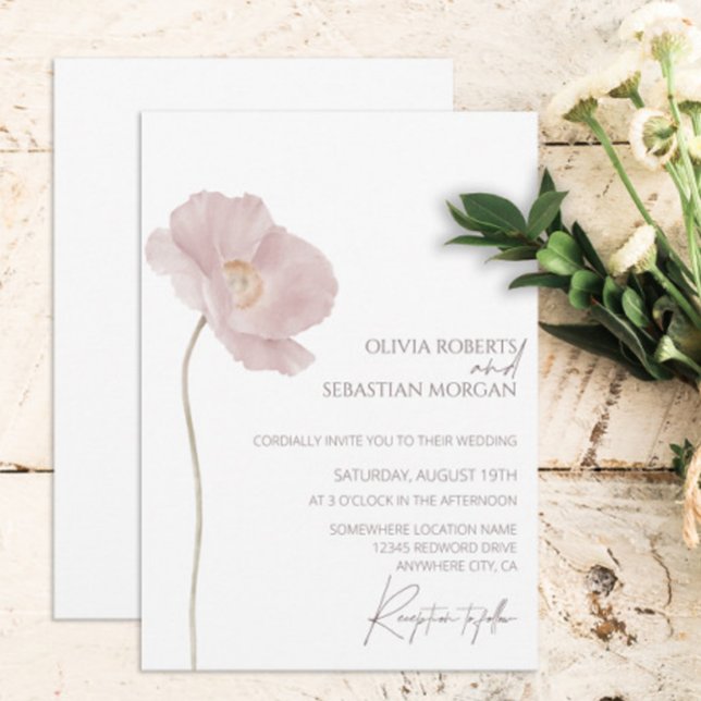 Invitación Boda simple del Boho de Flor Silvestre (Subido por el creador)