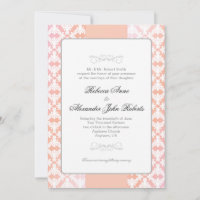 Boda simple del damasco rosado y coralino