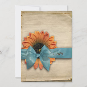Invitación Boda simple del girasol del país personalizada