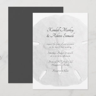 Invitación Boda Simple Dólar de Arena Neutro Negro y Blanco