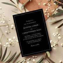 Boda Simple Elegante Formal en Negro y Blanco