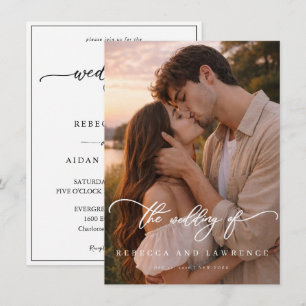 Invitación Boda Simple Elegante Presupuesto Foto Escritura