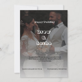 Invitación Boda simple en blanco y negro