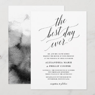 Invitación Boda simple en blanco y negro
