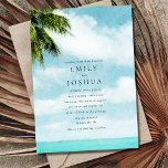 Invitación Boda simple en la playa<br><div class="desc">Nuestra invitación a bodas en la playa es la manera perfecta de marcar el tono de su día especial. El diseño presenta una magnífica paleta de colores inspirada en la playa y un sencillo diseño de texto perfecto para su boda en la playa de destino.</div>