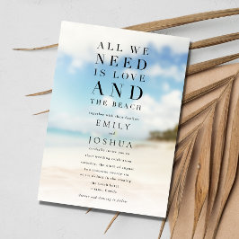 Invitación Boda simple en la playa
