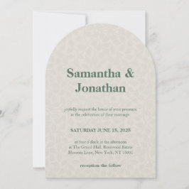 Invitación Boda Simple Floral Verde Esmeralda