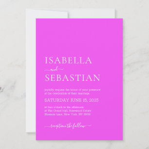 Invitación Boda Simple Fuchsia
