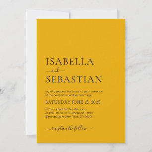 Invitación Boda Simple Girasol Amarillo