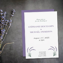 Invitación Boda Simple Lavanda