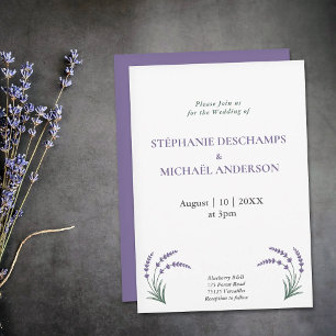 Invitación Boda Simple Lavanda