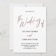Boda Simple Letra a Mano Rose Gold