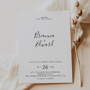 Invitación Boda simple Minimalista de guirnalda