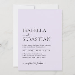 Invitación Boda Simple Moderno Lavanda
