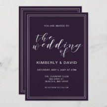 Boda simple morado plateado