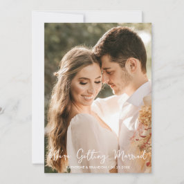 Invitación Boda simple nos estamos casando con la foto