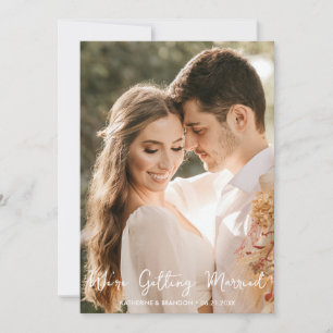 Invitación Boda simple nos estamos casando con la foto