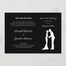 Invitación Boda simple Novia y Novia Blanca y Groom