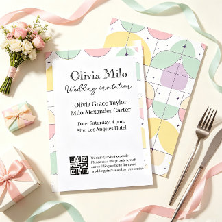 Invitación Boda simple pero colorida