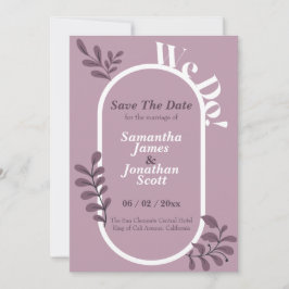 Invitación Boda Simple Rosa Rococo Salva La Fecha