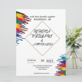 invitación boda simple tarjeta floral blanca
