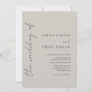 Invitación Boda Simple Taupe