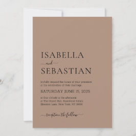 Invitación Boda Simple Taupe