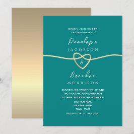 Invitación Boda Simple Turquesa