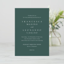 Boda Simple Verde Esmeralda Clásico