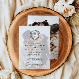 Invitación Boda Simple y Elegante con Superposición de Texto 