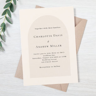 Invitación Boda simple y elegante en estilo beige
