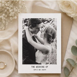 Invitación Boda Simple y Elegante Texto y Foto | Código QR
