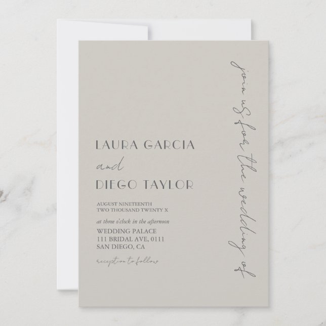 Invitación Boda simple y moderno (Anverso)