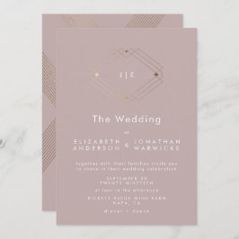 Invitación Boda simple y moderno de oro geométrico  Musk