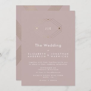 Invitación Boda simple y moderno de oro geométrico  Musk