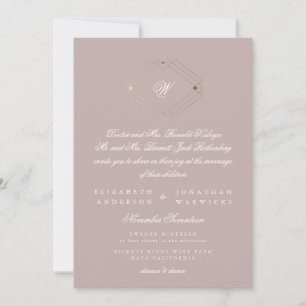Invitación Boda simple y moderno de oro geométrico  Musk