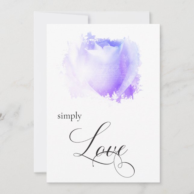 Invitación " Boda SIMPLEMENTE AMAR A Pastel Rosa Flor (Anverso)