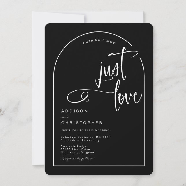 Invitación Boda Sin Adornos Solo Amor (Anverso)