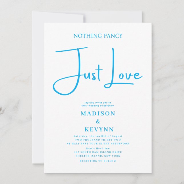 Invitación Boda Sin Adornos Solo Amor (Anverso)