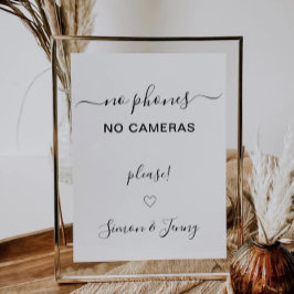 Invitación Boda sin dispositivos Rótulo, sin teléfonos, sin c