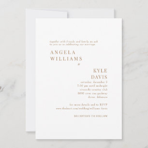 Invitación Boda Sitio Web Moderno Oro y Blanco Sin Padres