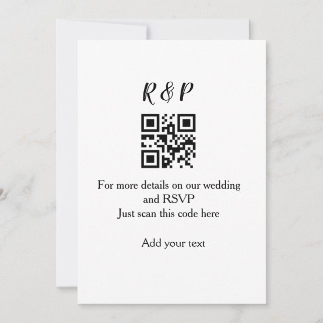 Invitación Boda sitio web rsvp q r código añadir nombre de te (Anverso)