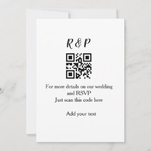 Invitación Boda sitio web rsvp q r código añadir nombre de te