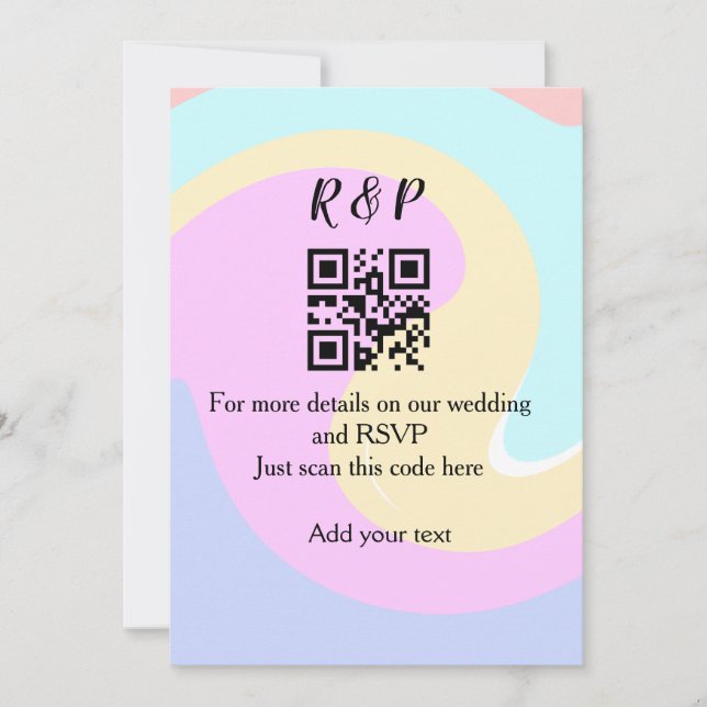 Invitación Boda sitio web rsvp q r código añadir nombre texto (Anverso)